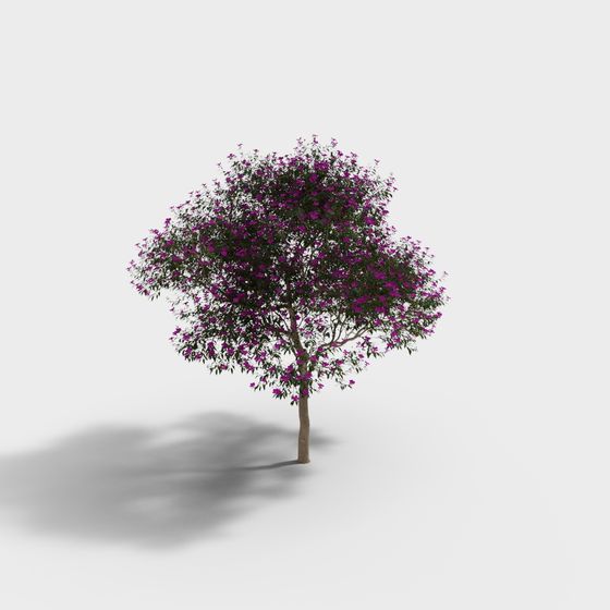 Enchanting Purple Flower Tree 3D Model