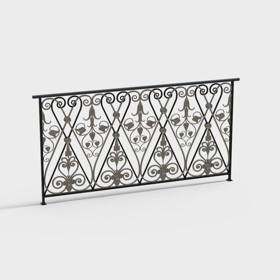 Victorian Ironwork Railing 3D model