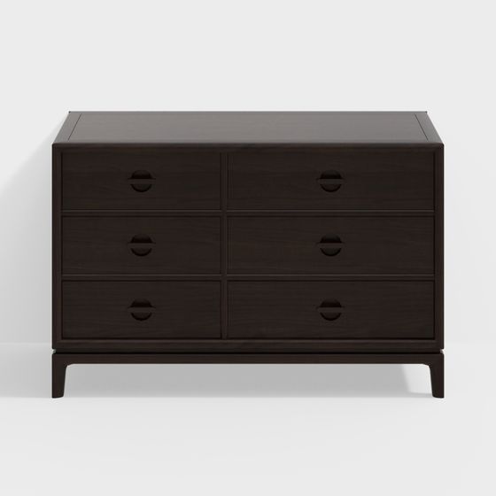 Stylish 6-Drawer Storage Cabinet 3D model