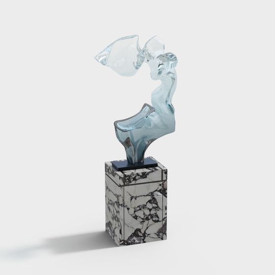 Graceful Crystal Dancer 3D model for Art and Design