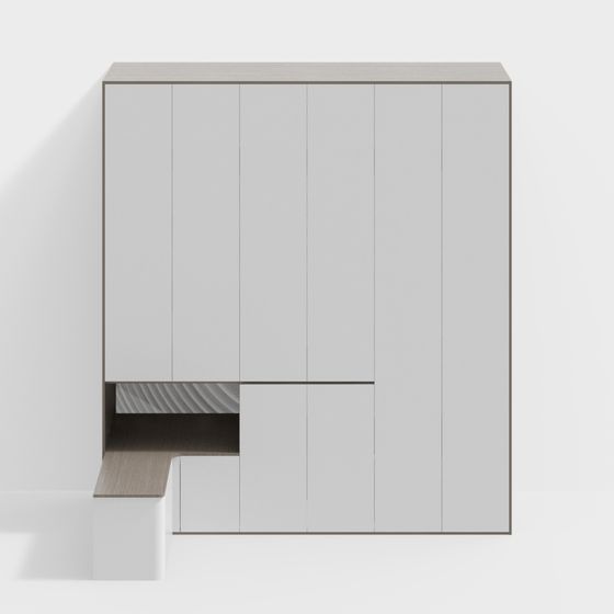 Шкаф с пятью дверями и изогнутым прикроватным шкафом