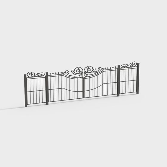 Elegant Iron Gate 3D Model for Various Projects
