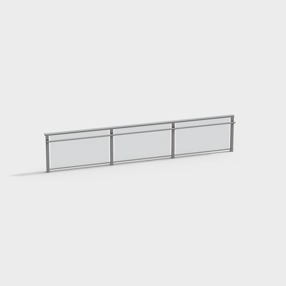 Stylish Low-Poly Metal Railing 3D Model