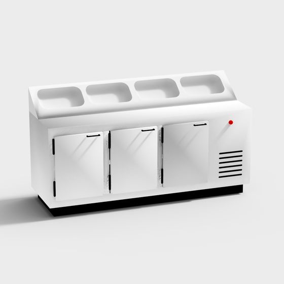 Stylish Refrigerated Display Case 3D model for Creative Spaces