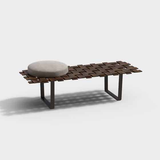 Woven Wood Stool 3D model