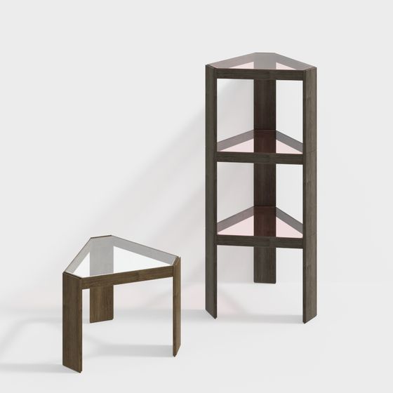Geometric Corner Display Rack 3D model