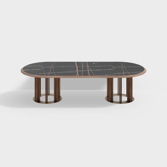Elegant Oval Dining Table 3D model