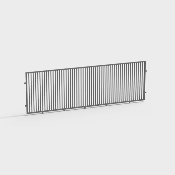 Stylish Metal Fence 3D Model for Urban Spaces