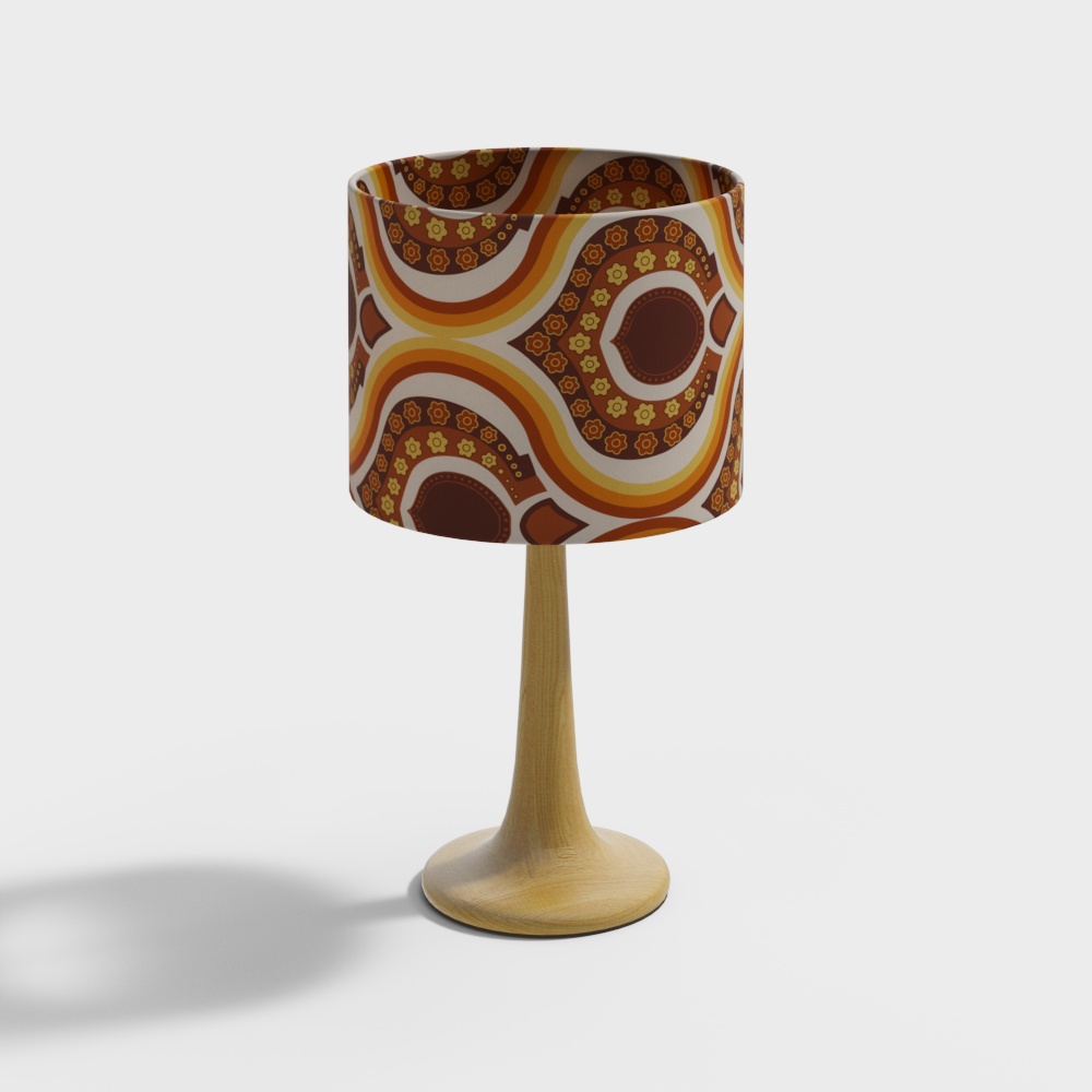 Vintage-Modern 3D Lamp Model – Low-Poly Earthy Design