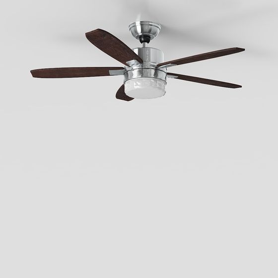 Stylish Low-Polygon Ceiling Fan 3D Model for Homes
