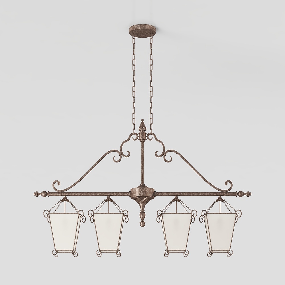 Vintage Pendant Lamp 3D Model – Classic Bronze Lighting