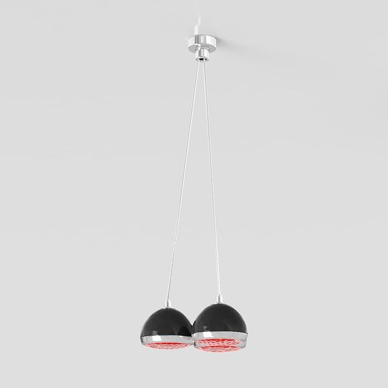 Stylish Black Pendant Light 3D model