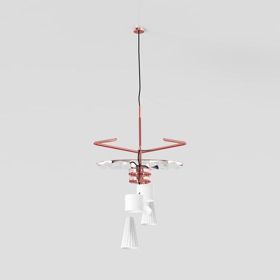 Elegant Geometric Pendant Light 3D model for Interiors