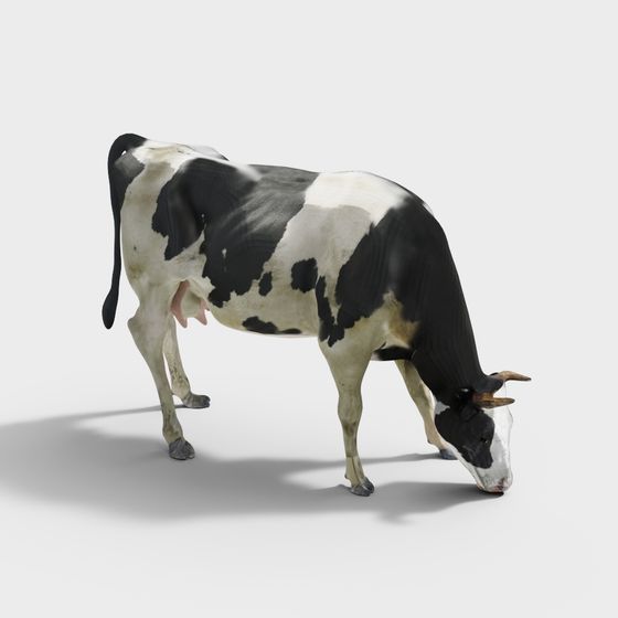 Charming Low-Poly Cow 3D Model for Farm-Themed Designs