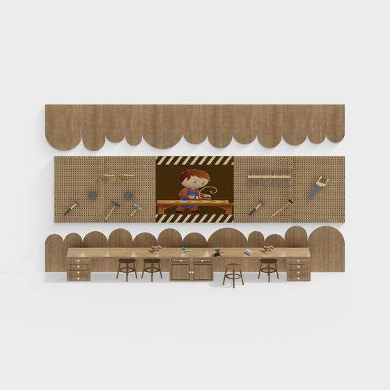 Creative Workshop 3D model with Realistic Details