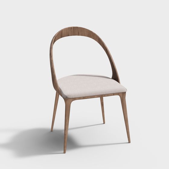 Elegant Curved Chair 3D model for Modern Interiors