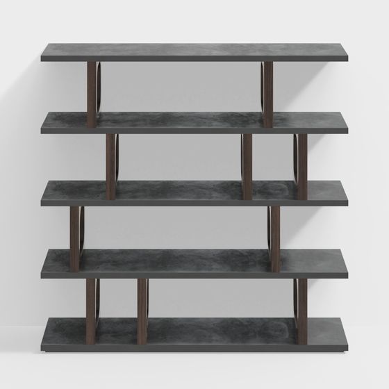 Stylish Concrete Bookshelf 3D model for Modern Interiors