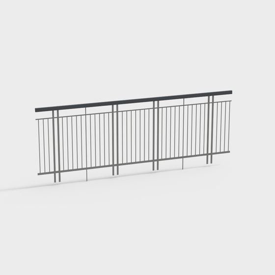 Stylish Metal Railing 3D Model for Modern Design