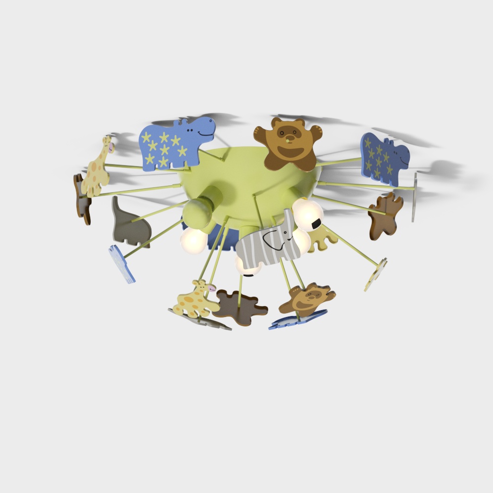 Whimsical Rotating Lamp 3D model for Children's Rooms