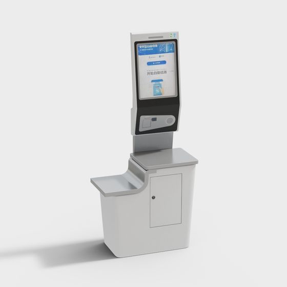Stylish Self-Service Kiosk 3D Model for Modern Applications