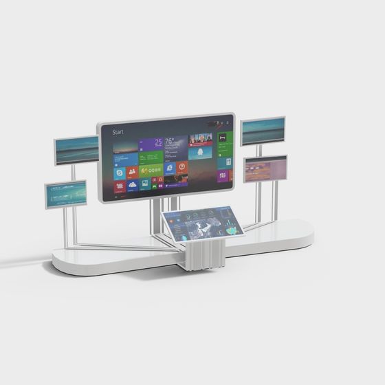 Futuristic Touch Display Stand 3D model