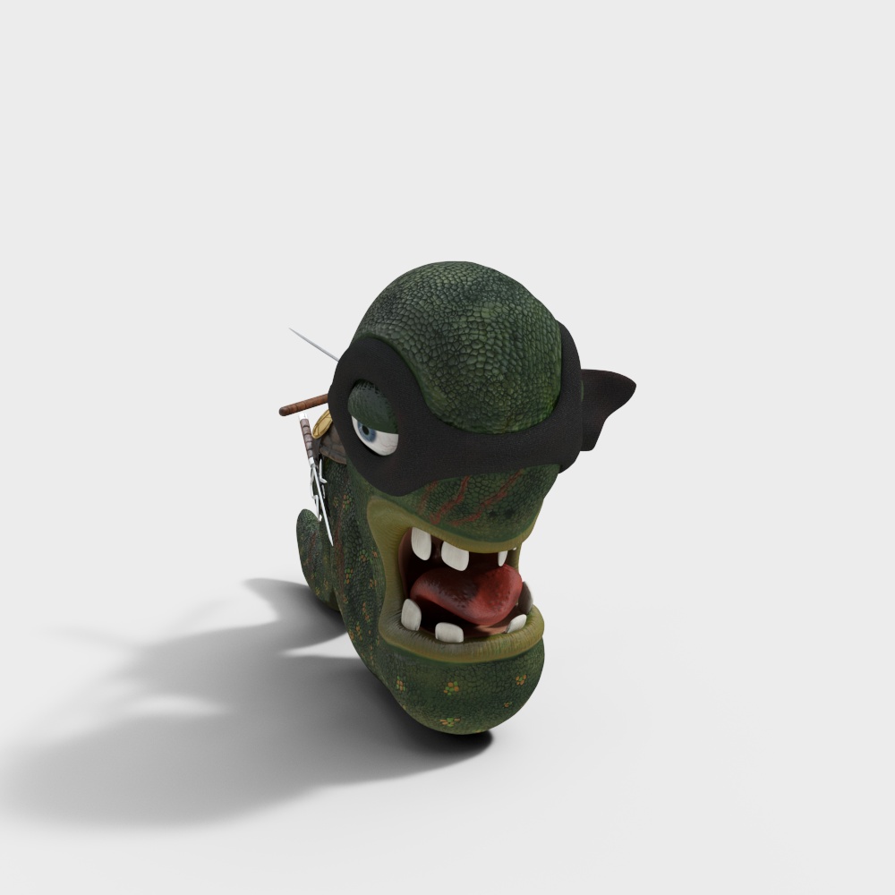 Low Poly Green Dragon Ninja 3D model