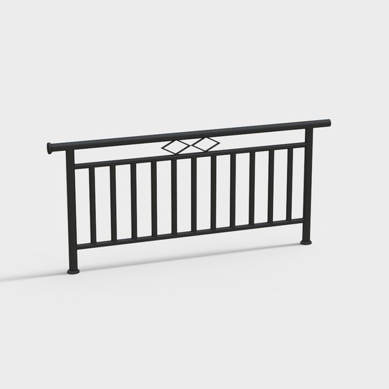 Urban Railing Low-Poly 3D model