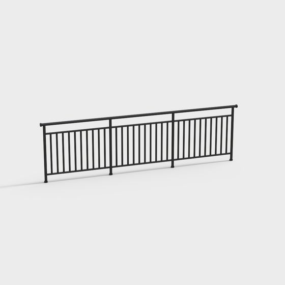 Stylish Low-Poly Railing 3D model for Modern Projects