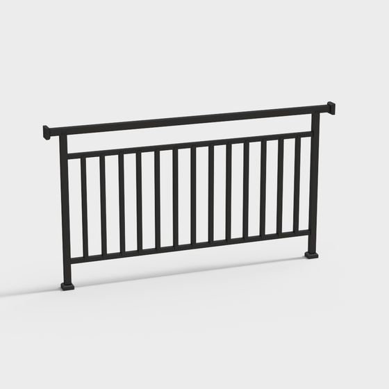Minimalist Metal Railing 3D model