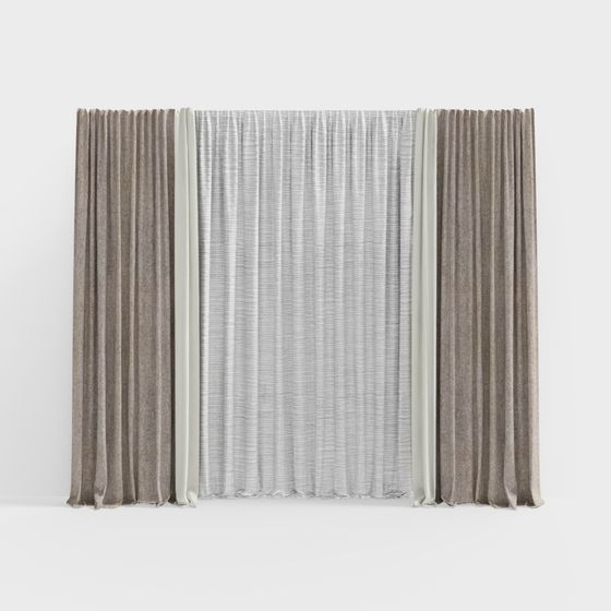 Low-Poly Curtain 3D model for Modern Interiors