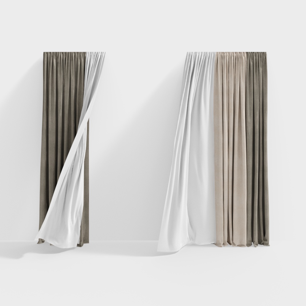 Modern Fabric Curtains for Second Bedroom