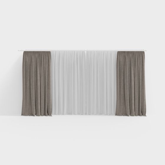 Chic 3D Curtain Model for Contemporary Spaces