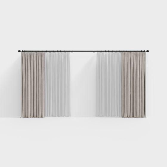 Elegant Curtains 3D model for Modern Aesthetics