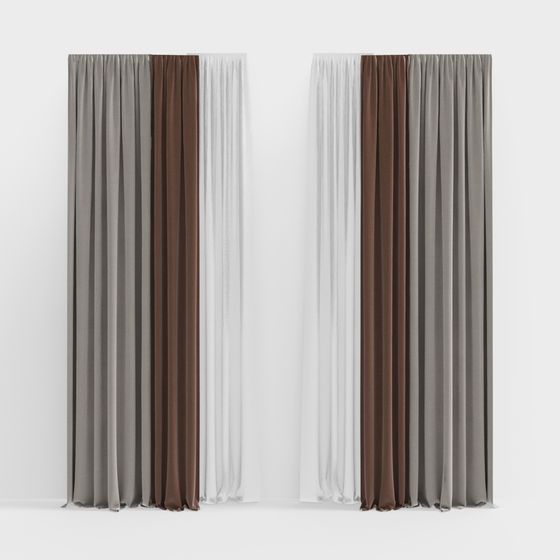 Stylish Low-Poly Curtain 3D Model