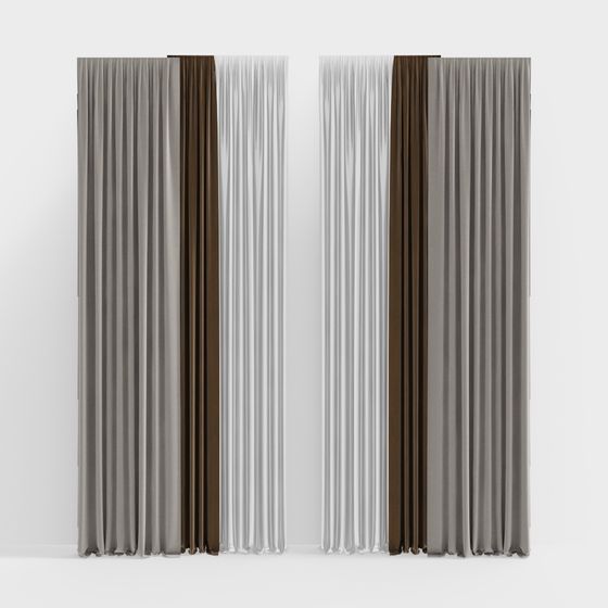 Stylish Low-Poly Curtain 3D model