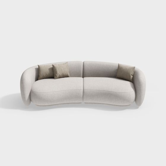 Elegant Curved Sofa 3D model for Modern Home Design