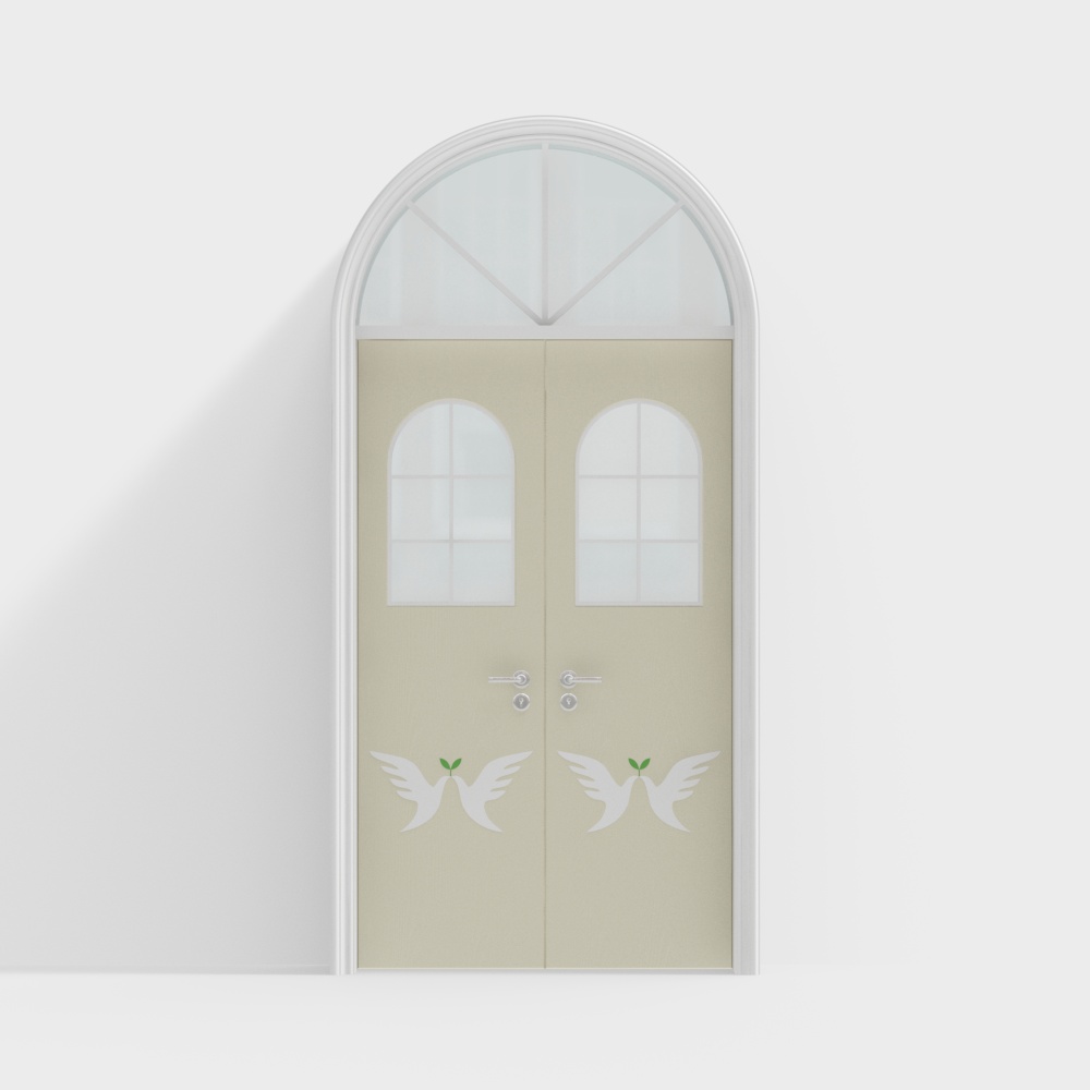 Preschool Classroom with Double Doors and Dove Archway