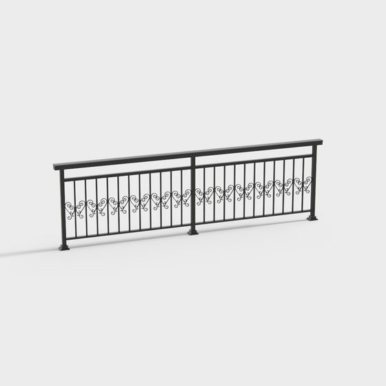 Elegant Iron Railing 3D model for Modern Design