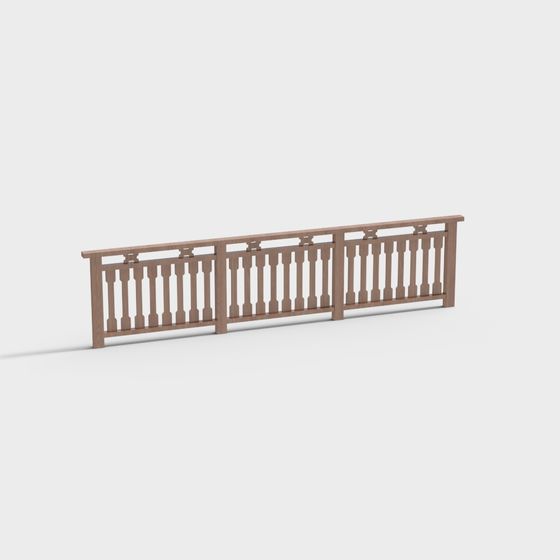 Rustic Wooden Fence 3D model