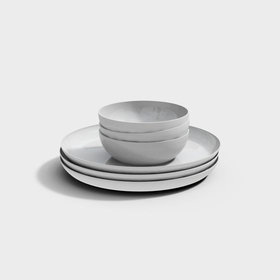 Elegant Tableware Set 3D model