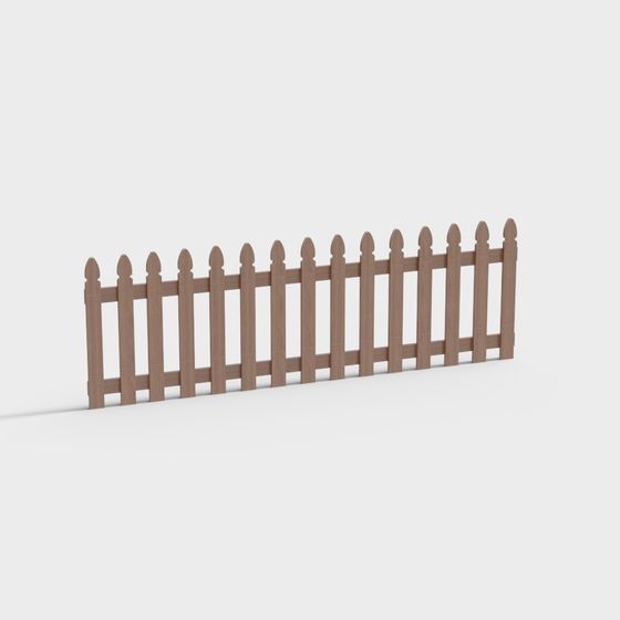 Low Poly Wooden Fence 3D model