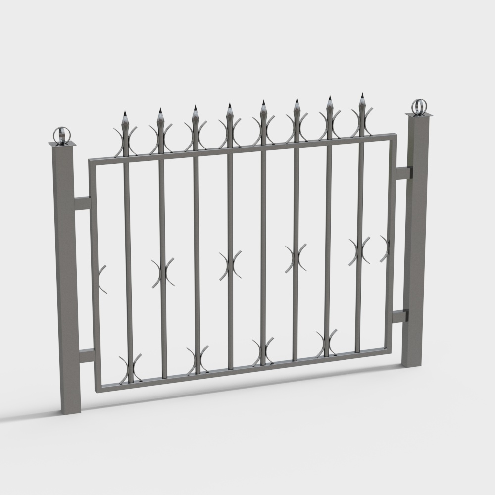 Elegant Iron Fence 3D model