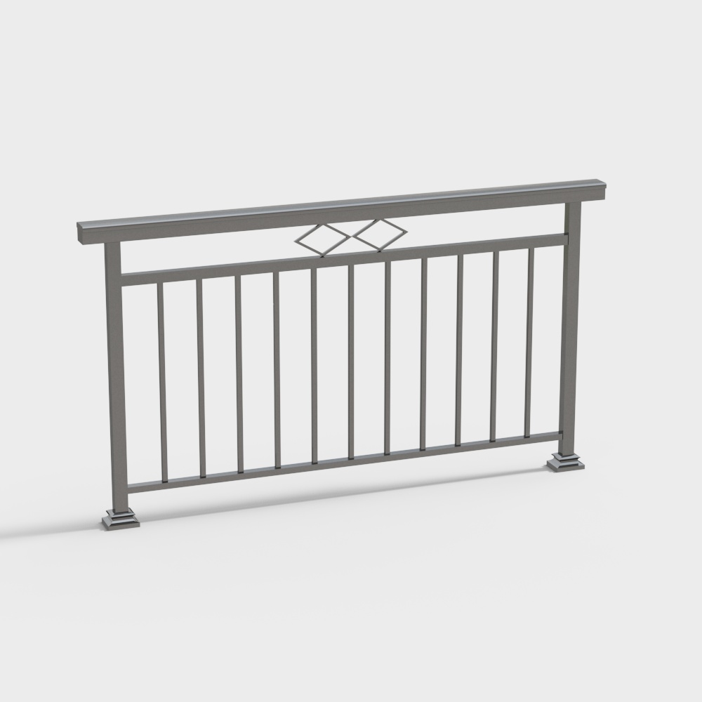 Elegant Metal Railing 3D model for Urban Designs