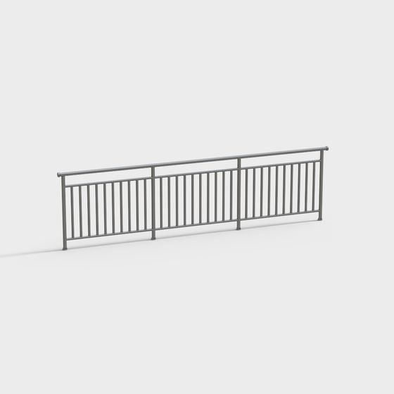 Contemporary Metal Railing 3D Model for Urban Spaces