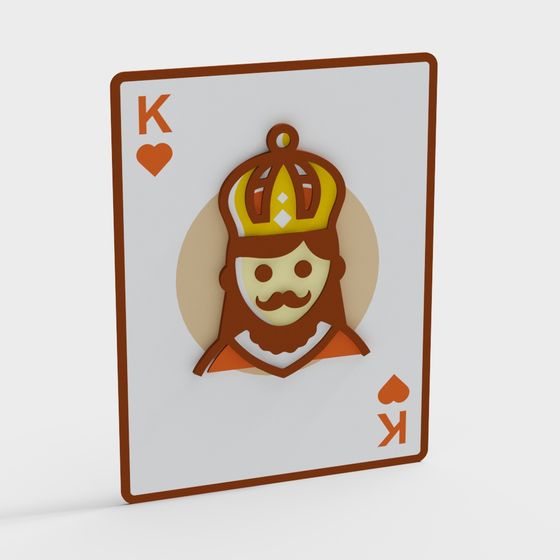 King of Hearts Low-Poly 3D Model for Creative Projects