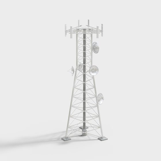 Futuristic Low-Poly Communication Tower 3D model for Modern Projects