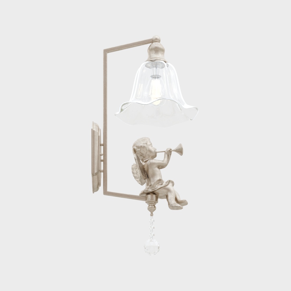 Angel Night Light 3D Model – Low-Poly Golden Wings