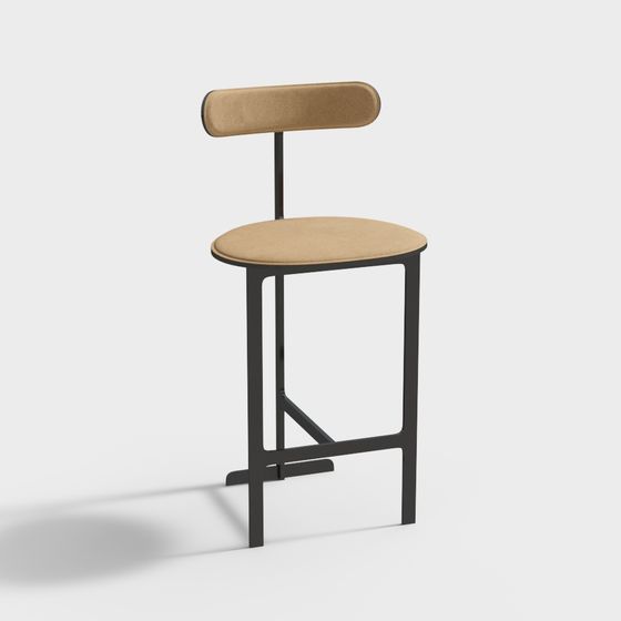 Silla de patas altas de estilo country color crema