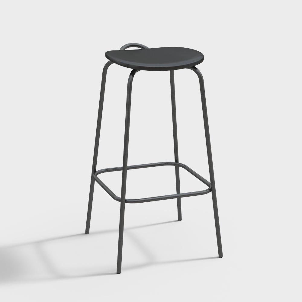 Scandinavian Black High Stool