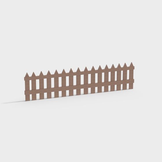 Low Poly Wooden Fence 3D model for Natural Settings